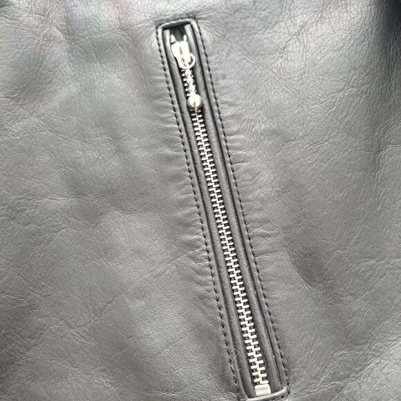 Nudie Jeans Men's Eddy Rider Genuine Leather Jacket Like-New - Black - Size M - Picture 5 of 10